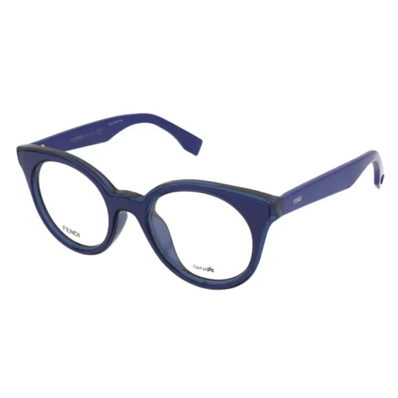 【5MK】$355 Fendi Women's 47mm Blue Opticals FF-0198-F-PJP-47 - Picture 1 of 1